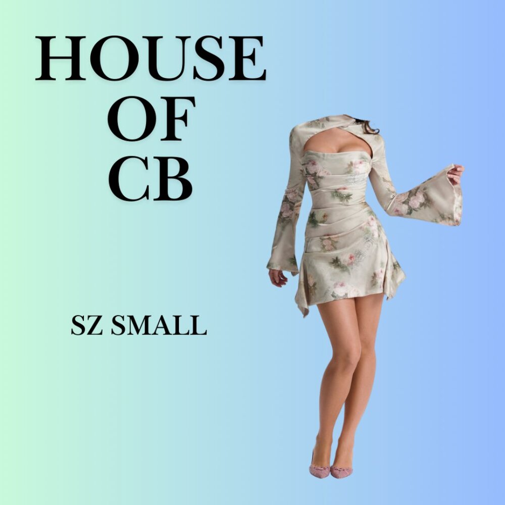 House of CB Toira vintage floral draped corset dress